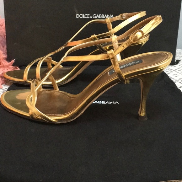 Dolce & Gabbana gold strappy heels - Picture 3 of 5